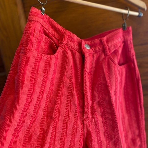 Vintage NWOT Red Orange Gino’s Highwaisted Jeans - Picture 1 of 4